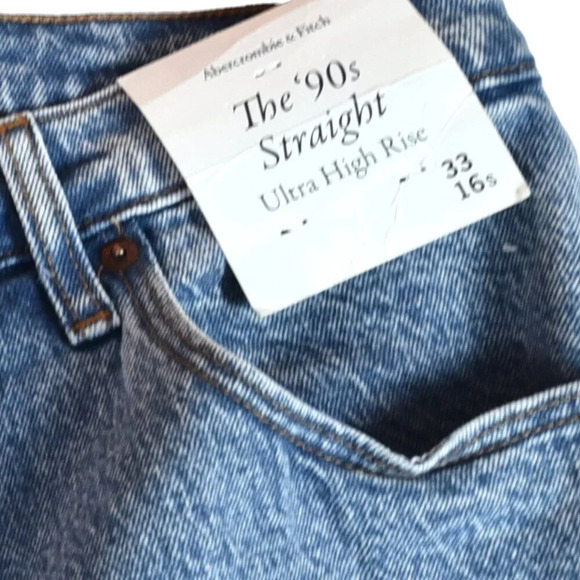 Abercrombie & Fitch Blue Straight Leg Jeans - Picture 6 of 10